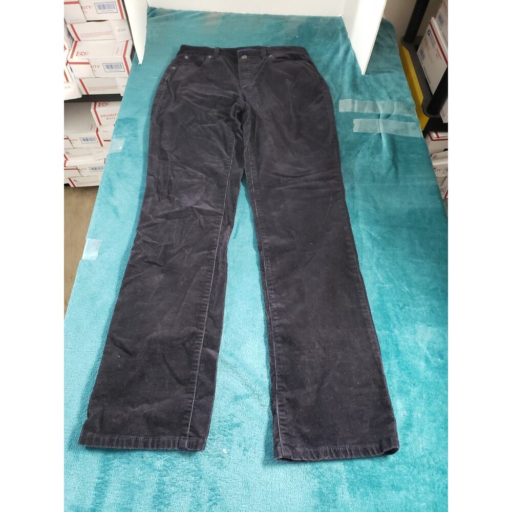 Talbots Jeans Size 6 Womens Black Pants Mid Rise Corduroy Ladies Curvy Straight